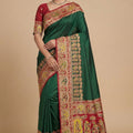 Graceful Green Pashmina Paithani Silk Woven Zari Saree for Women