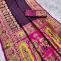 Elegant Purple Pashmina Paithani Silk Woven Zari Saree for Women