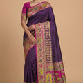 Elegant Purple Pashmina Paithani Silk Woven Zari Saree for Women