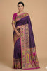 Elegant Purple Pashmina Paithani Silk Woven Zari Saree for Women
