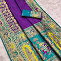 Wonderful Purple Pashmina Paithani Silk Woven Zari Saree for Women