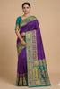 Wonderful Purple Pashmina Paithani Silk Woven Zari Saree for Women