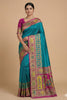 Adorable Teal Blue Pashmina Paithani Silk Woven Zari Saree for Women