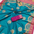 Royal Blue Pashmina Paithani Silk Motifs Zari Work Saree for Women
