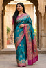 Royal Blue Pashmina Paithani Silk Motifs Zari Work Saree for Women