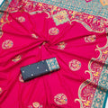 Beautiful Rani Pink Pashmina Paithani Silk Motifs Zari Work Saree for Women