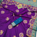 Stylish Purple Pashmina Paithani Silk Motifs Zari Work Saree for Women