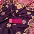 Premium Purple Pashmina Paithani Silk Motifs Zari Work Saree for Women