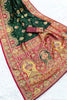 Grateful Dark Green Pashmina Paithani Silk Motifs Zari Work for Women