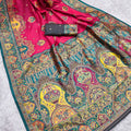 Lovely Rani Pink Pashmina Paithani Silk Motifs Zari Work Saree for Women