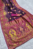Gorgeous Purple Pashmina Paithani Silk Motifs Zari Work Saree for Women