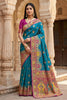 Stunning Blue Pashmina Paithani Silk Motifs Zari Work Saree for Women