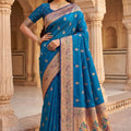 Premium Blue Paithani Silk Rich Zari Weaving Saree for Women