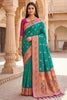 Graceful Teal Green Paithani Silk Rich Zari Weaving Saree for Women