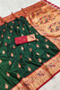 Grateful Dark Green Paithani Silk Rich Zari Weaving Saree for Women