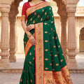 Grateful Dark Green Paithani Silk Rich Zari Weaving Saree for Women