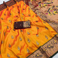 Charming Yellow Paithani Silk Rich Zari Weaving Saree for Women