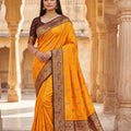Charming Yellow Paithani Silk Rich Zari Weaving Saree for Women