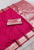 Gorgeous Rani Pink Banarasi Gala Silk Zari Weaving Saree for Women