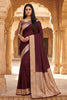 Beautiful Maroon Banarasi Gala Silk Zari Weaving Saree for Women
