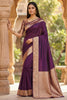 Stunning Wine Banarasi Gala Silk Zari Weaving Saree for Women