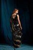 Luxury Black Satin Silk Foil Patta Heavy Hand Work Zircon Saree for Women