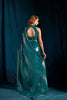 Grateful Teal Green Satin Silk Foil Patta Heavy Hand Work Zircon Saree for Women