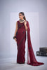 Premium Maroon Fendy Satin Silk Two-Tone Heavy Hand Work Zircon Saree for Women