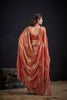 Stylish Peach Fendy Satin Silk Two-Tone Hand Work Zircon Saree for Women
