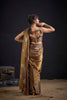 Luxury Bronze Fendy Satin Silk Two-Tone Heavy Hand Work Zircon Saree for Women