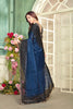 Royal Navy Blue Fendy Satin Silk Heavy Zircon Cut Work Saree for Women