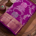 Premium Purple Banarasi Silk Embroidery Work Saree for Women