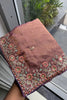 Lovely Mauve Fendy Silk Embroidery Work Saree with Floral Border for Women