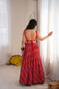 Stunning Red Multicolor Rayon Embroidered Indo Western Navratri Lehenga Choli for Women