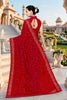 Stylish Red Georgette Heavy Resham Embroidery Work Saree for Women