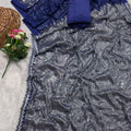 Premium Navy Blue Georgette Sequin Work Designer Saree for Women