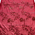 Stylish Wine Georgette Sequin Embroidery Designer Saree for Women
