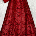 Vibrant Red Georgette Sequin Work Designer Saree for Women