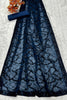 Royal Teal Blue Georgette Sequin Work Designer Saree for Women