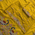 Stylish Mustard Yellow Georgette Embroidery Work Saree for Women