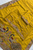 Stylish Mustard Yellow Georgette Embroidery Work Saree for Women