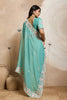 Elegant Aqua Blue Soft Chiffon Embroidery Saree with Floral Border for Women