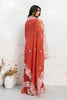 Stylish Red Soft Chiffon Embroidery Saree with Floral Border for Women