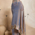Elegant Lavender Soft Chiffon Embroidery Saree with Floral Border for Women