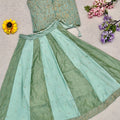 Elegant Olive Green and Mint Green Chinon Silk Embroidered Designer Lehenga Choli for Women