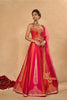 Stylish Red and Rani Pink Chinon Silk Embroidered Designer Lehenga Choli with Dupatta for Women