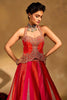 Stylish Red and Rani Pink Chinon Silk Embroidered Designer Lehenga Choli with Dupatta for Women