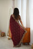 Stunning Maroon Fendy Silk Thread & Sequin Embroidery Saree