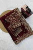 Stunning Maroon Fendy Silk Thread & Sequin Embroidery Saree