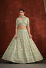Refreshing Pista Green Heavy Net Embroidery Work Designer Lehenga Choli with Dupatta for Women